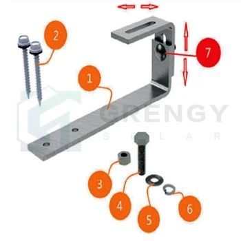 adjustable slate roof solar hook(001)