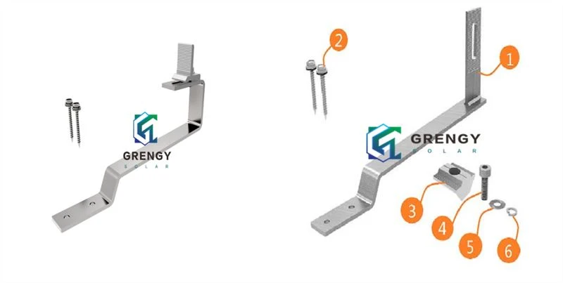 #7 solar hook for flat tile roof_