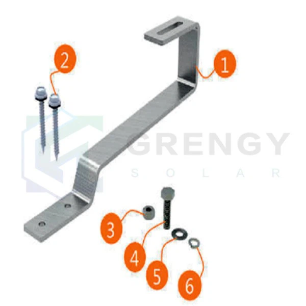 solar roof mount flat tile hook